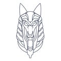 Vector hand drawn illustration of anubis egypt Royalty Free Stock Photo