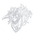 Vector hand drawn illustration of garuda balinese culture