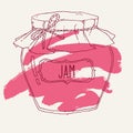 Hand drawn jam jar Royalty Free Stock Photo