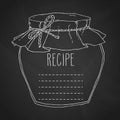 Hand drawn jam jar recipe template Royalty Free Stock Photo