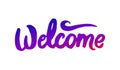 Vector hand drawn illustration of Welcome logo lettering illustration on white background. Royalty Free Stock Photo