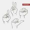 Vector hand drawn image hands Royalty Free Stock Photo