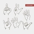 Vector hand drawn image hands Royalty Free Stock Photo