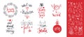 Vector hand drawn Lettering with Christmas Doodle collection