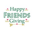Vector hand drawn lettering, Happy Friends Giving