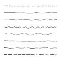 Vector hand drawn line set. Artistic isolated vector ink strokes