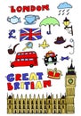 Vector hand drawn London set