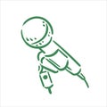 Vector hand drawn microphone sketch illustration on white background Royalty Free Stock Photo