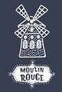 Vector Hand Drawn Moulin.