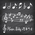Vector Hand Drawn Music notes Royalty Free Stock Photo