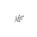 Vector hand drawn object, a sprig of pepper. Kitchen logo element.