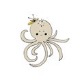 Vector hand drawn octopus Royalty Free Stock Photo