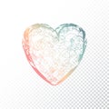 Vector hand drawn ombre heart