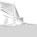 Vector hand-drawn Oresund Bridge, Sweden