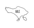 Vector hand drawn outline Bali map silhouette