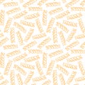 Vector hand drawn pasta Fusilli. Seamless pattern
