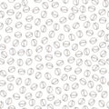 Vector hand drawn pattern of coffee seeds. Coffee beans seamless pattern on white background. Seamless coffe background