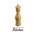 Vector hand drawn pepper mill Royalty Free Stock Photo