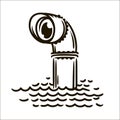 Vector hand drawn Periscope simple sketch illustration on white background. Royalty Free Stock Photo