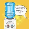 Vector hand drawn pop art illustration of water cooler