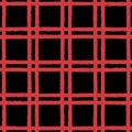 Vector black red checkered grid seamless pattern Royalty Free Stock Photo