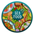 Vector hand-drawn sea food illustration. Royalty Free Stock Photo