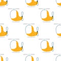 Vector hand-drawn seamless childish pattern with cute flying helicopters on a white background. Kids texture for fabric