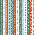 Vector hand drawn seamless folk pattern Royalty Free Stock Photo