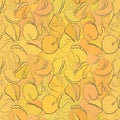 Vector hand drawn seamless pasta pattern.