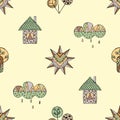 Vector hand drawn seamless pattern