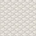 Vector hand drawn seamless pattern with japanese maneki neko lucky cats contours Royalty Free Stock Photo