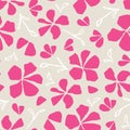 Vector hand drawn seamless pattern. Japanese traditional surface design. Floral illustration, sakura blossom.