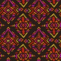 Vector hand drawn seamless pattern with tribal abstract elements Royalty Free Stock Photo