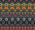 Vector hand drawn seamless pattern with tribal abstract elements Royalty Free Stock Photo