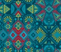 Vector hand drawn seamless pattern with tribal abstract elements Royalty Free Stock Photo