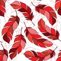 Vector hand drawn seamless patterns with feathers Royalty Free Stock Photo