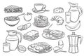 Set breakfast icons Royalty Free Stock Photo