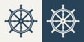 Vector Hand drawn Ships Helm Icon Set Isolated. Design Template for Tattoos, Tshirt, Logo, Labels. Steering Wheel Royalty Free Stock Photo