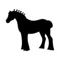 Vector hand drawn shire horse silhouette