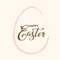 Vector hand drawn silhouette of Easter eggs and Happy easter lettering. Background with text message for banner, card Royalty Free Stock Photo