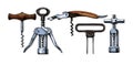 Vector illustration set of corkscrews Royalty Free Stock Photo