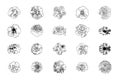 Vector Hand drawn sketch of flower symbols illustration on white background Royalty Free Stock Photo