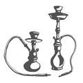 Vector Hand drawn sketch of hookah illustration on white background