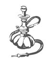 Vector Hand drawn sketch of hookah illustration on white background