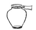 Vector hand drawn sketch jar with label. Illustration for design, print or background