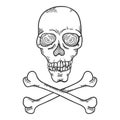 Vector Hand Drawn Sketch Skull and Crossbones