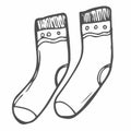 Vector hand drawn socks outline doodle icon. Socks sketch illustration for print, web, mobile and infographics isolated on white