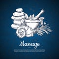 Vector hand drawn spa elements background with place for text illustration Royalty Free Stock Photo