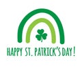 Vector hand drawn st Patrick day rainbow and text