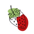 Vector hand drawn Strawberry outline doodle icon. Garden strawberry. Doodle fruit or strawberries. Strawberry sketch